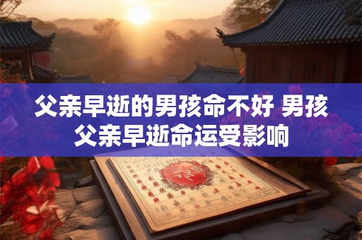 父亲早逝的男孩命不好 男孩父亲早逝命运受影响