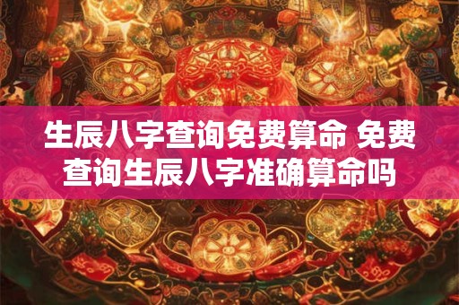 生辰八字查询免费算命 免费查询生辰八字准确算命吗