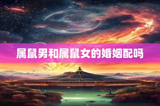 属鼠男和属鼠女的婚姻配吗