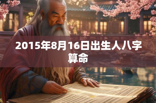 2015年8月16日出生人八字算命