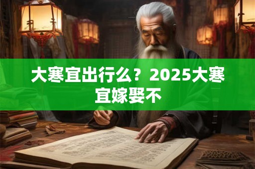 大寒宜出行么？2025大寒宜嫁娶不