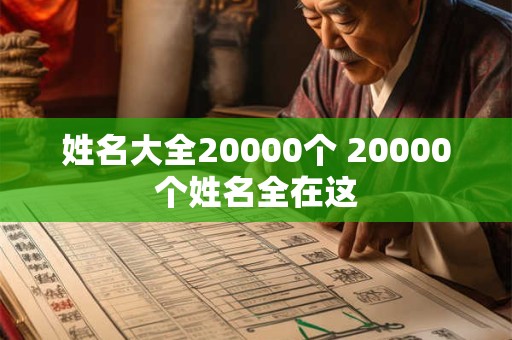 姓名大全20000个 20000个姓名全在这