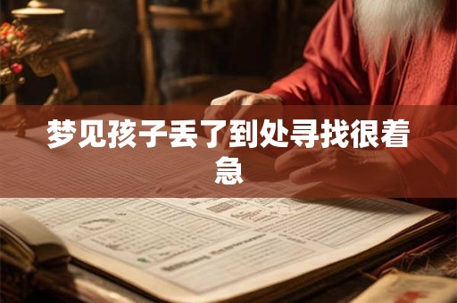 梦见孩子丢了到处寻找很着急