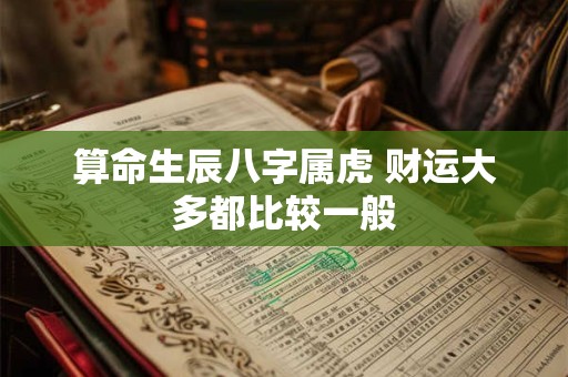 算命生辰八字属虎 财运大多都比较一般