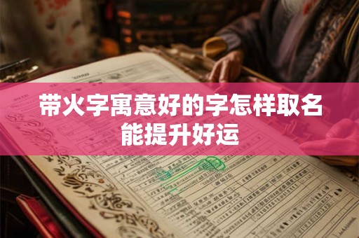带火字寓意好的字怎样取名能提升好运