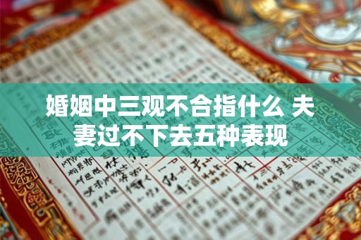婚姻中三观不合指什么 夫妻过不下去五种表现 婚姻中三观不合指什么 夫妻过不下去五种表现