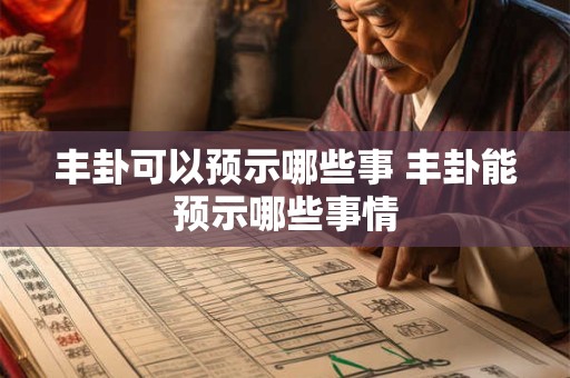 丰卦可以预示哪些事 丰卦能预示哪些事情