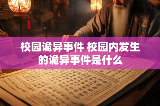 校园诡异事件 校园内发生的诡异事件是什么