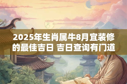 2025年生肖属牛8月宜装修的最佳吉日 吉日查询有门道