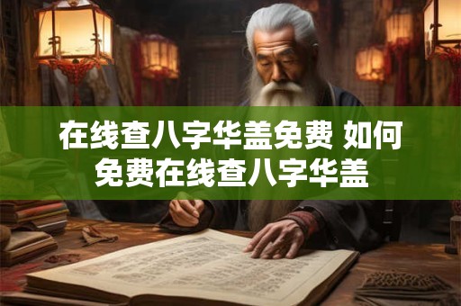 在线查八字华盖免费 如何免费在线查八字华盖