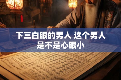 下三白眼的男人 这个男人是不是心眼小
