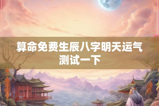 算命免费生辰八字明天运气测试一下