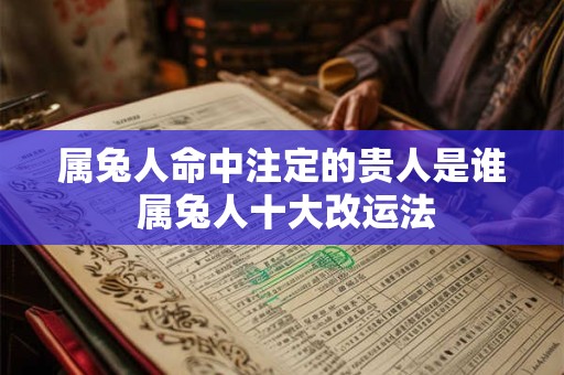 属兔人命中注定的贵人是谁 属兔人十大改运法