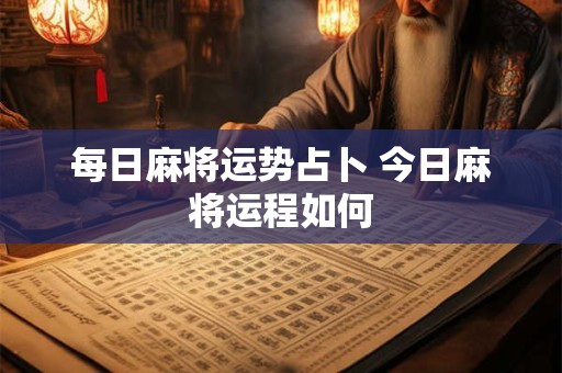 每日麻将运势占卜 今日麻将运程如何