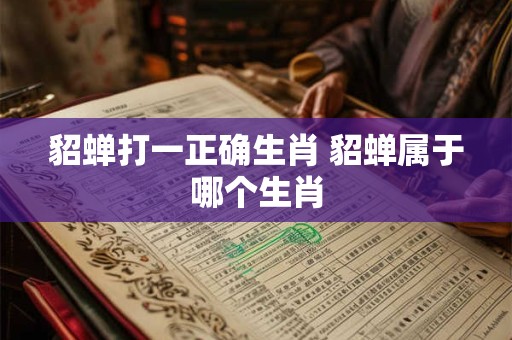 貂蝉打一正确生肖 貂蝉属于哪个生肖