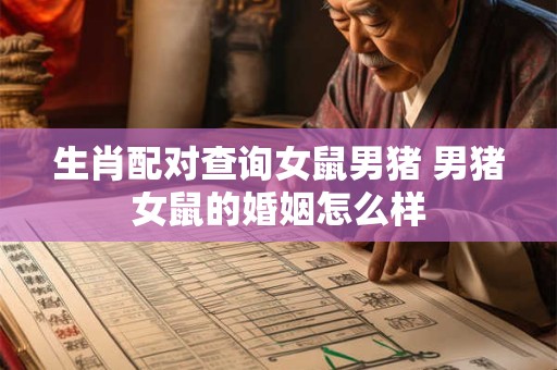 生肖配对查询女鼠男猪 男猪女鼠的婚姻怎么样