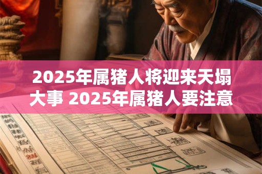 2025年属猪人将迎来天塌大事 2025年属猪人要注意什么