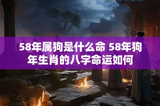 58年属狗是什么命 58年狗年生肖的八字命运如何