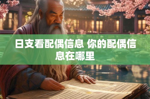 日支看配偶信息 你的配偶信息在哪里