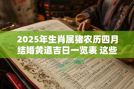 2025年生肖属猪农历四月结婚黄道吉日一览表 这些天都是吉日 2025年生肖属猪农历四月结婚黄道吉日一览表 这些天都是吉日