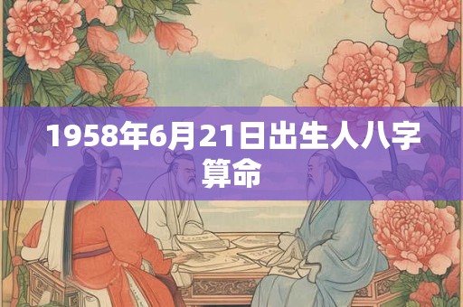 1958年6月21日出生人八字算命