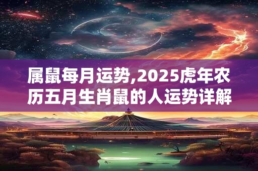 属鼠每月运势,2025虎年农历五月生肖鼠的人运势详解