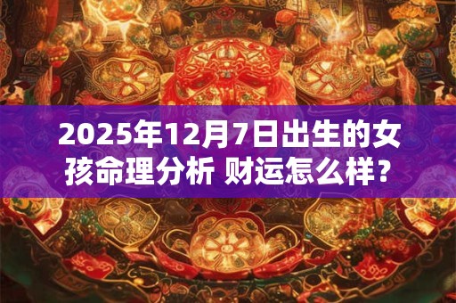 2025年12月7日出生的女孩命理分析 财运怎么样？