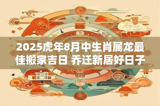 2025虎年8月中生肖属龙最佳搬家吉日 乔迁新居好日子