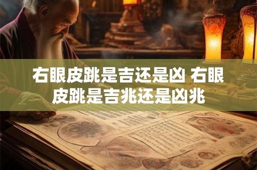 右眼皮跳是吉还是凶 右眼皮跳是吉兆还是凶兆