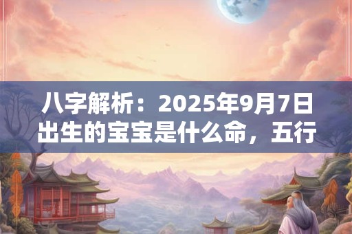 八字解析：2025年9月7日出生的宝宝是什么命，五行缺什么