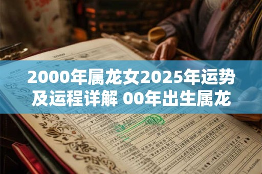 2000年属龙女2025年运势及运程详解 00年出生属龙人2025全年每月运势女性