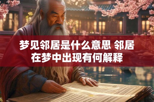 梦见邻居是什么意思 邻居在梦中出现有何解释