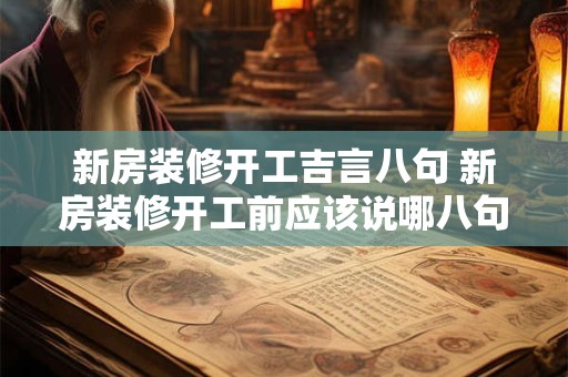 新房装修开工吉言八句 新房装修开工前应该说哪八句吉言 新房装修开工吉言八句 新房装修开工前应该说哪八句吉言