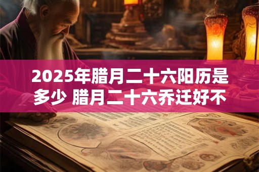 2025年腊月二十六阳历是多少 腊月二十六乔迁好不好