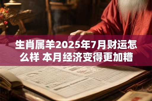 生肖属羊2025年7月财运怎么样 本月经济变得更加糟糕