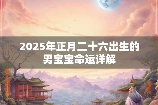 2026年正月二十六出生的男宝宝命运详解