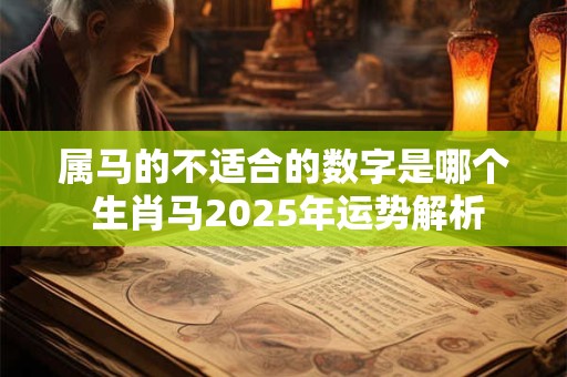 属马的不适合的数字是哪个 生肖马2025年运势解析