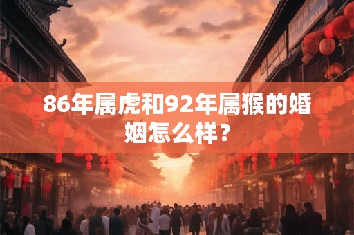 86年属虎和92年属猴的婚姻怎么样？