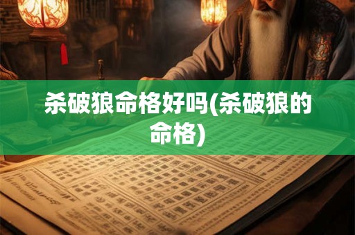 杀破狼命格好吗(杀破狼的命格)