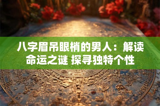 八字眉吊眼梢的男人：解读命运之谜 探寻独特个性