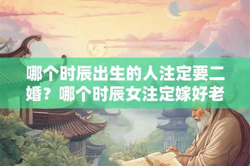 哪个时辰出生的人注定要二婚？哪个时辰女注定嫁好老公？