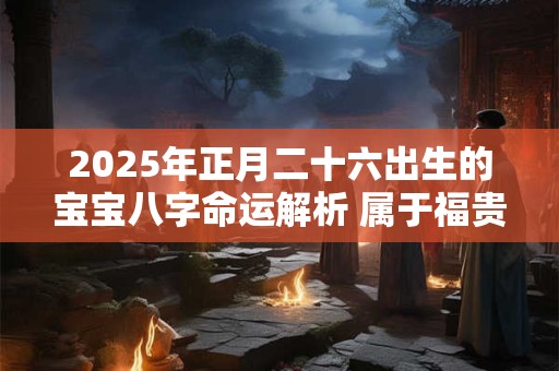 2025年正月二十六出生的宝宝八字命运解析 属于福贵命格