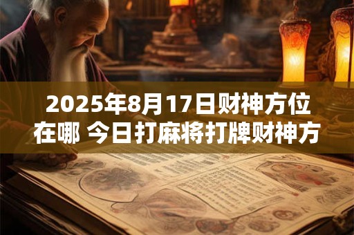 2025年8月17日财神方位在哪 今日打麻将打牌财神方位