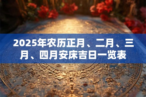 2026年农历正月、二月、三月、四月安床吉日一览表