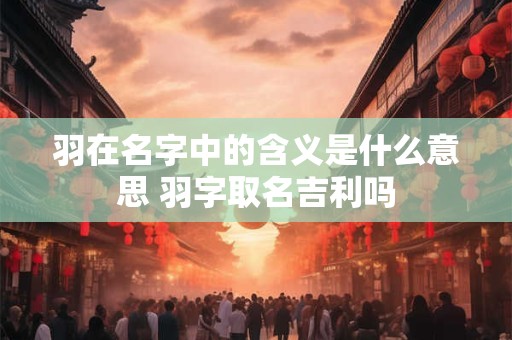 羽在名字中的含义是什么意思 羽字取名吉利吗