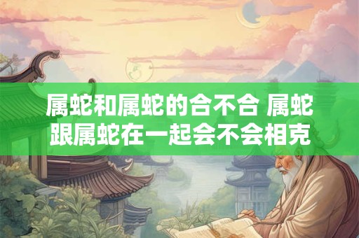 属蛇和属蛇的合不合 属蛇跟属蛇在一起会不会相克