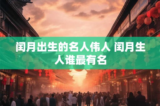 闰月出生的名人伟人 闰月生人谁最有名