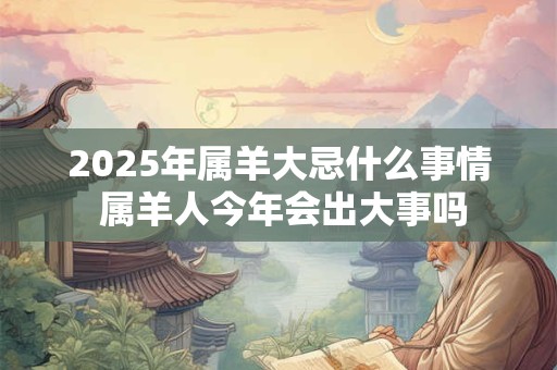 2025年属羊大忌什么事情 属羊人今年会出大事吗