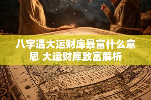 八字遇大运财库暴富什么意思 大运财库致富解析