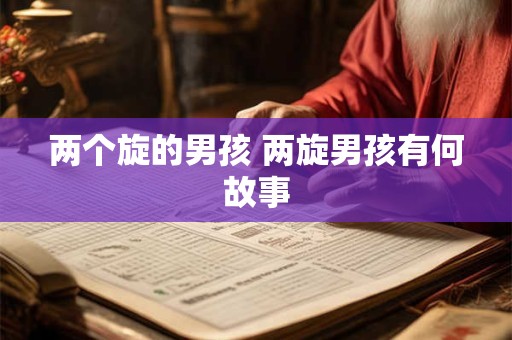 两个旋的男孩 两旋男孩有何故事